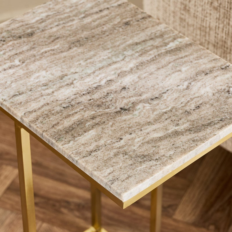 Home Box C Table with Marble Top and Gold Base - Image 3